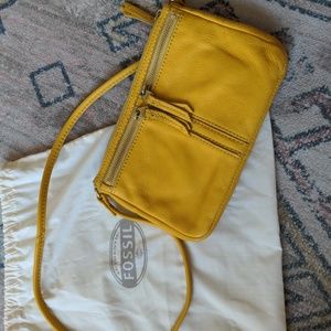 Fossil Erin Small Top Zip Leather Crossbody Bag